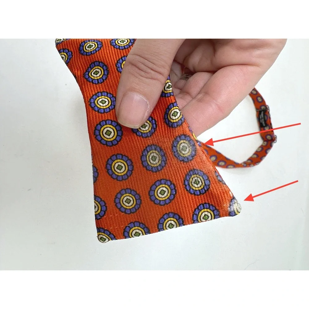 Robert Talbott Medallion Print Silk Bow Tie‎ Orange